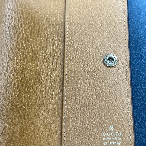 Gucci Brown Monogram Mickey Canvas Passport Holder with Tan Trim - Picture 7 of 9